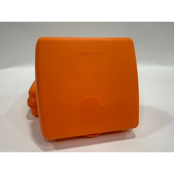 Tupperware Sandwich Keeper Set of 2 Clamshell Orange Container 3752A-1 - Picture 2 of 6